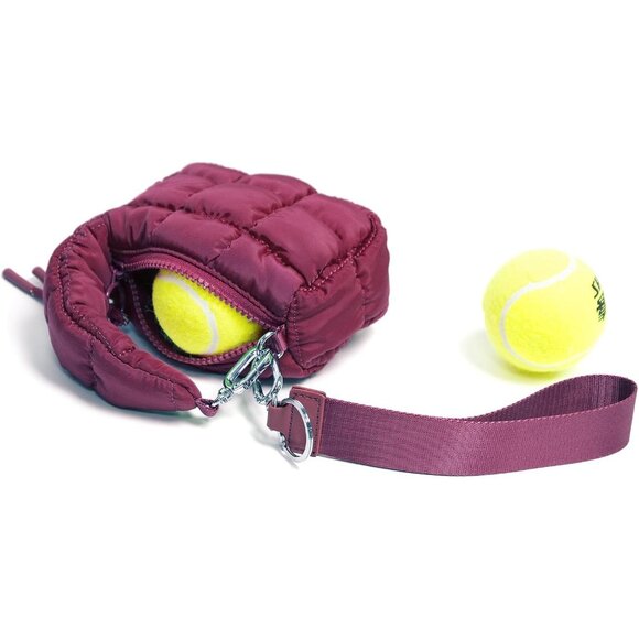 Women's Red Mini Cute Quilted Wristlet Charm Gift Pouch Puffer Evening Bag - Picture 2 of 7